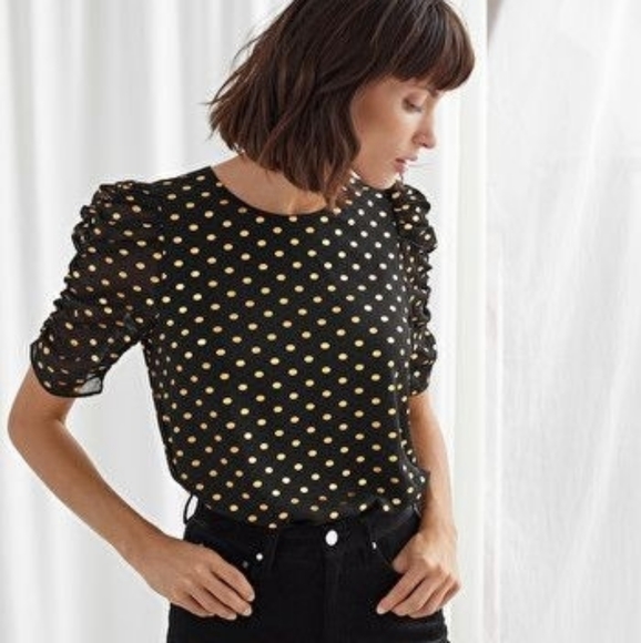 gold dot blouse